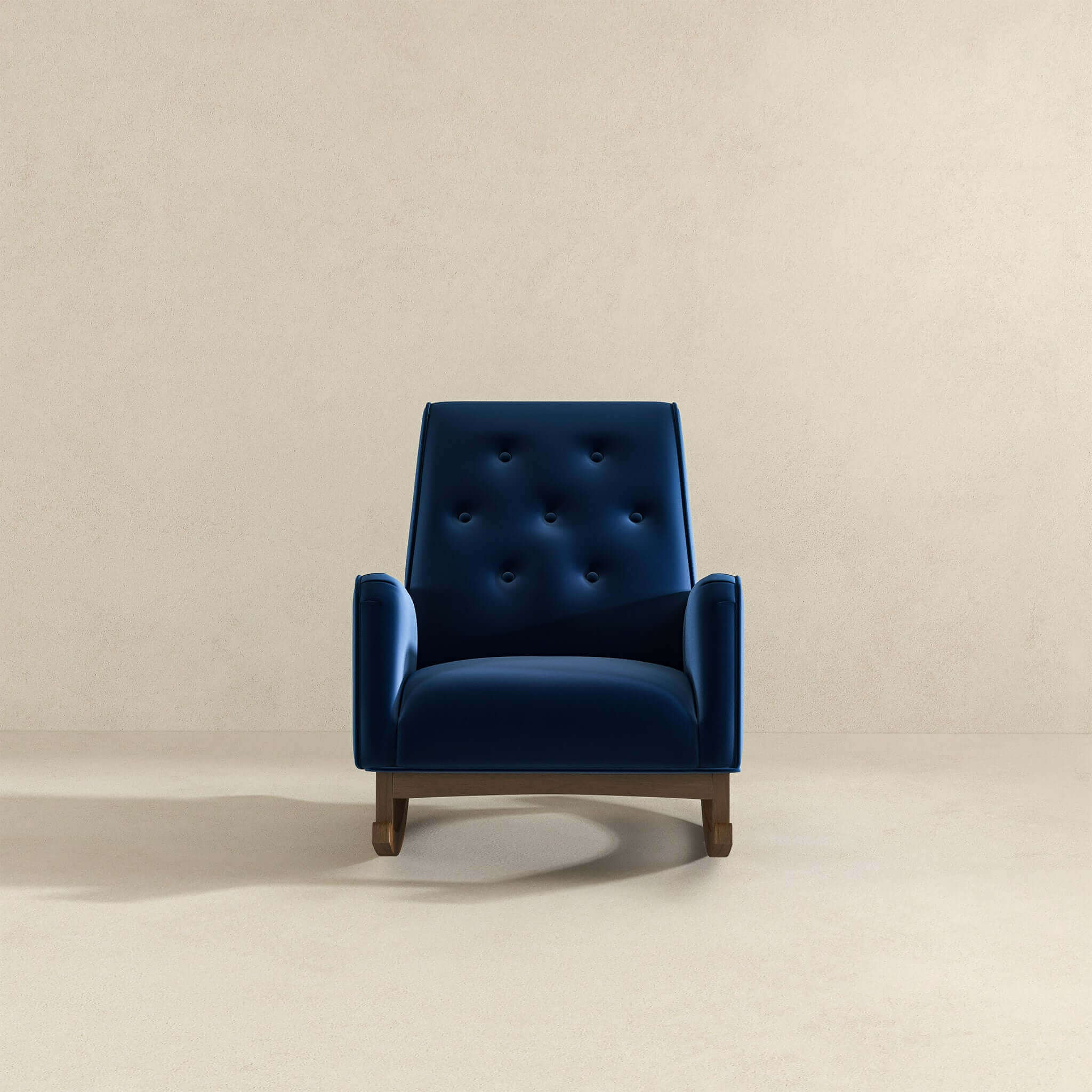 Demetrius  Dark Blue Velvet Solid Wood Rocking Chair - RCH00500501