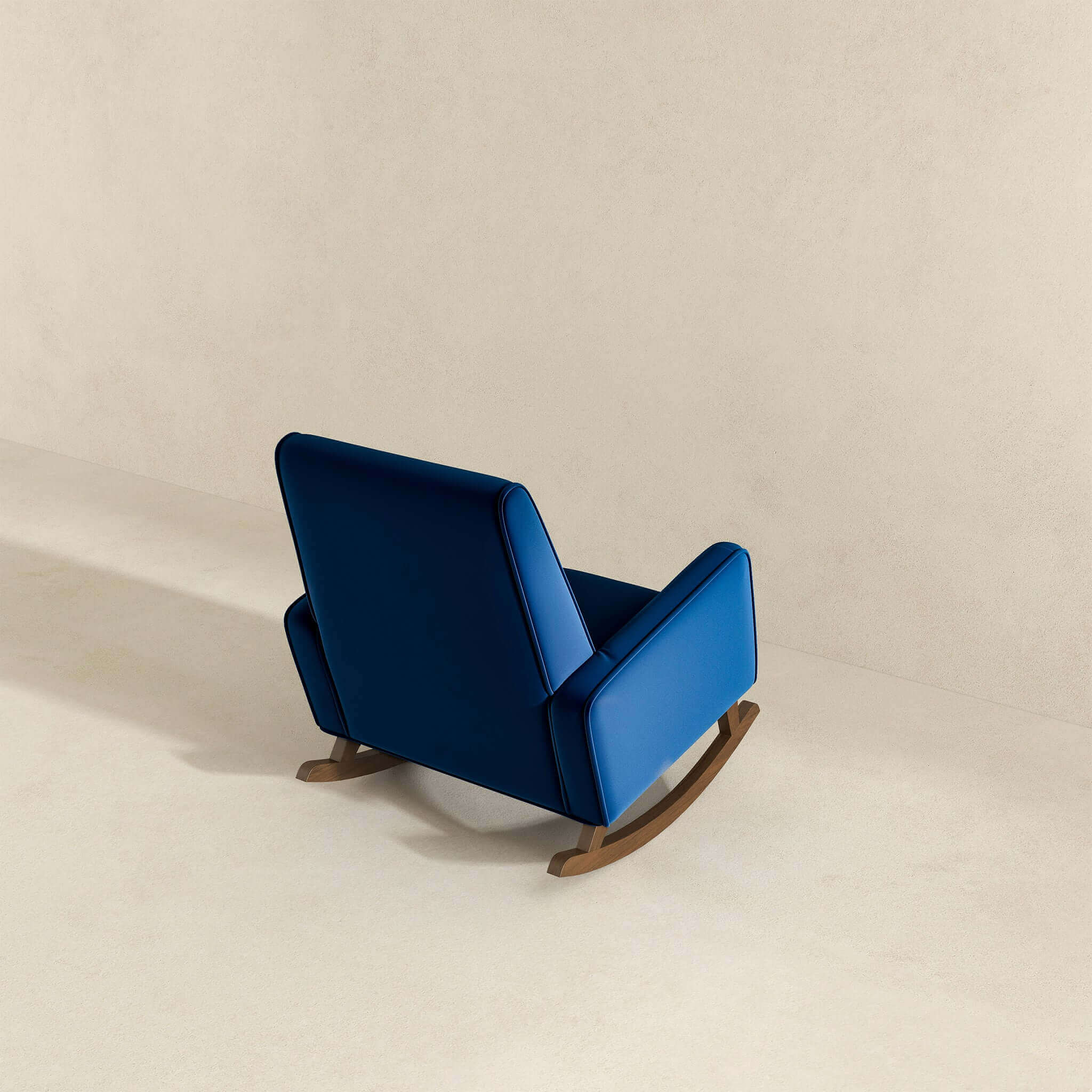 Demetrius  Dark Blue Velvet Solid Wood Rocking Chair - RCH00500501