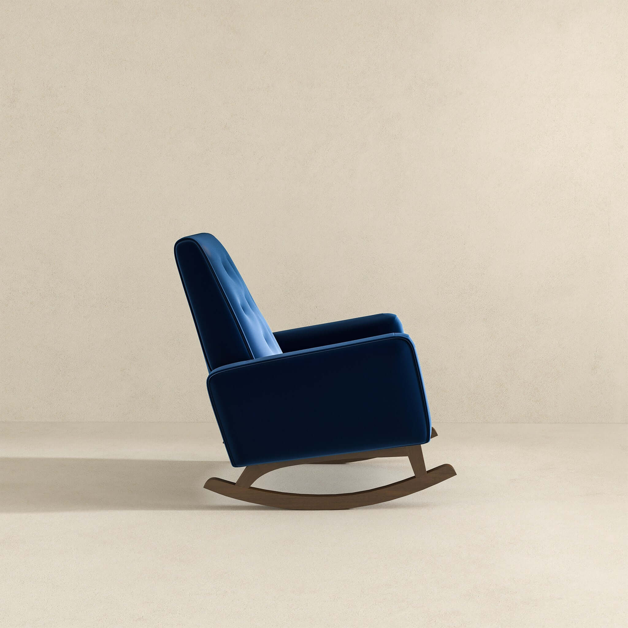 Demetrius  Dark Blue Velvet Solid Wood Rocking Chair - RCH00500501
