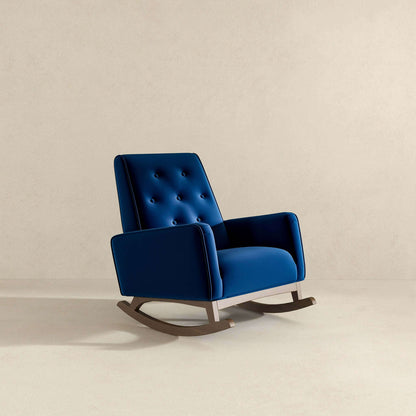 Demetrius  Dark Blue Velvet Solid Wood Rocking Chair - RCH00500501