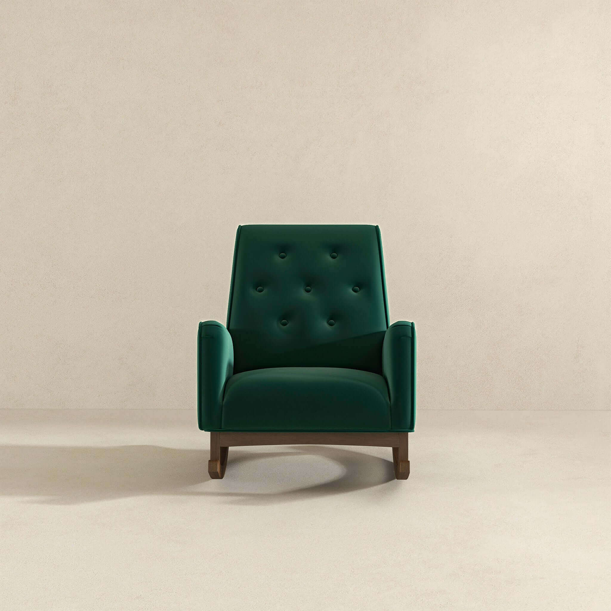 Demetrius  Green Velvet Solid Wood Rocking Chair - RCH00500503