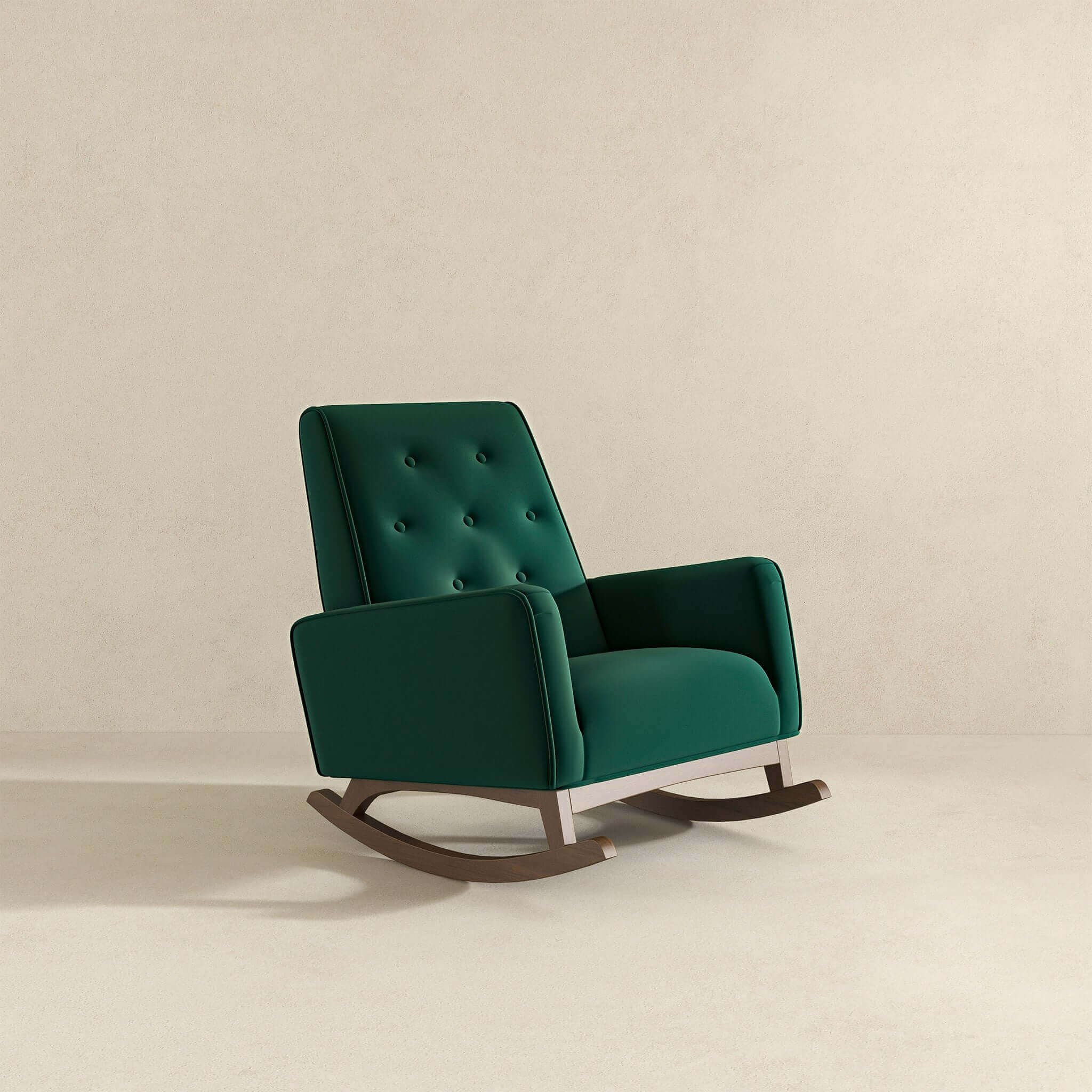 Demetrius  Green Velvet Solid Wood Rocking Chair - RCH00500503