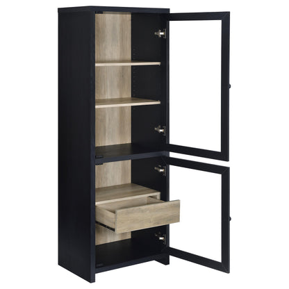 Denison 67-inch 2-door Media Tower Storage Cabinet Black - 720224