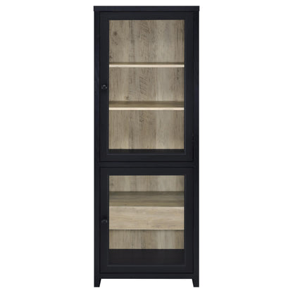 Denison 67-inch 2-door Media Tower Storage Cabinet Black - 720224