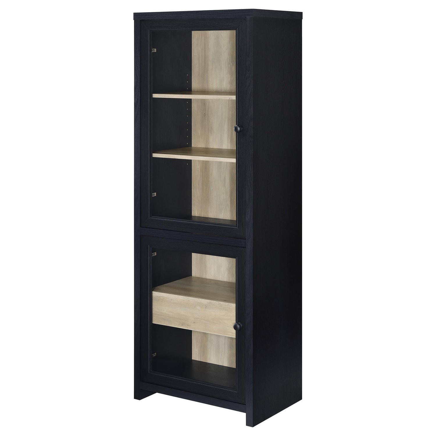 Denison 67-inch 2-door Media Tower Storage Cabinet Black - 720224