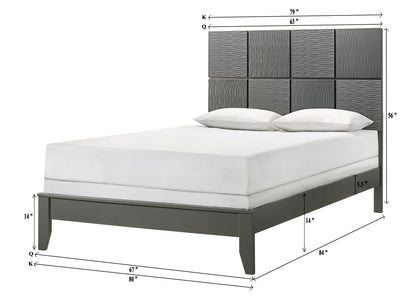 Denker Gunmetal Panel Bedroom Set - SET | B4715-Q-HBFB | B4715-Q-RAIL | B4715-2 | B4715-4 - Bien Home Furniture &amp; Electronics