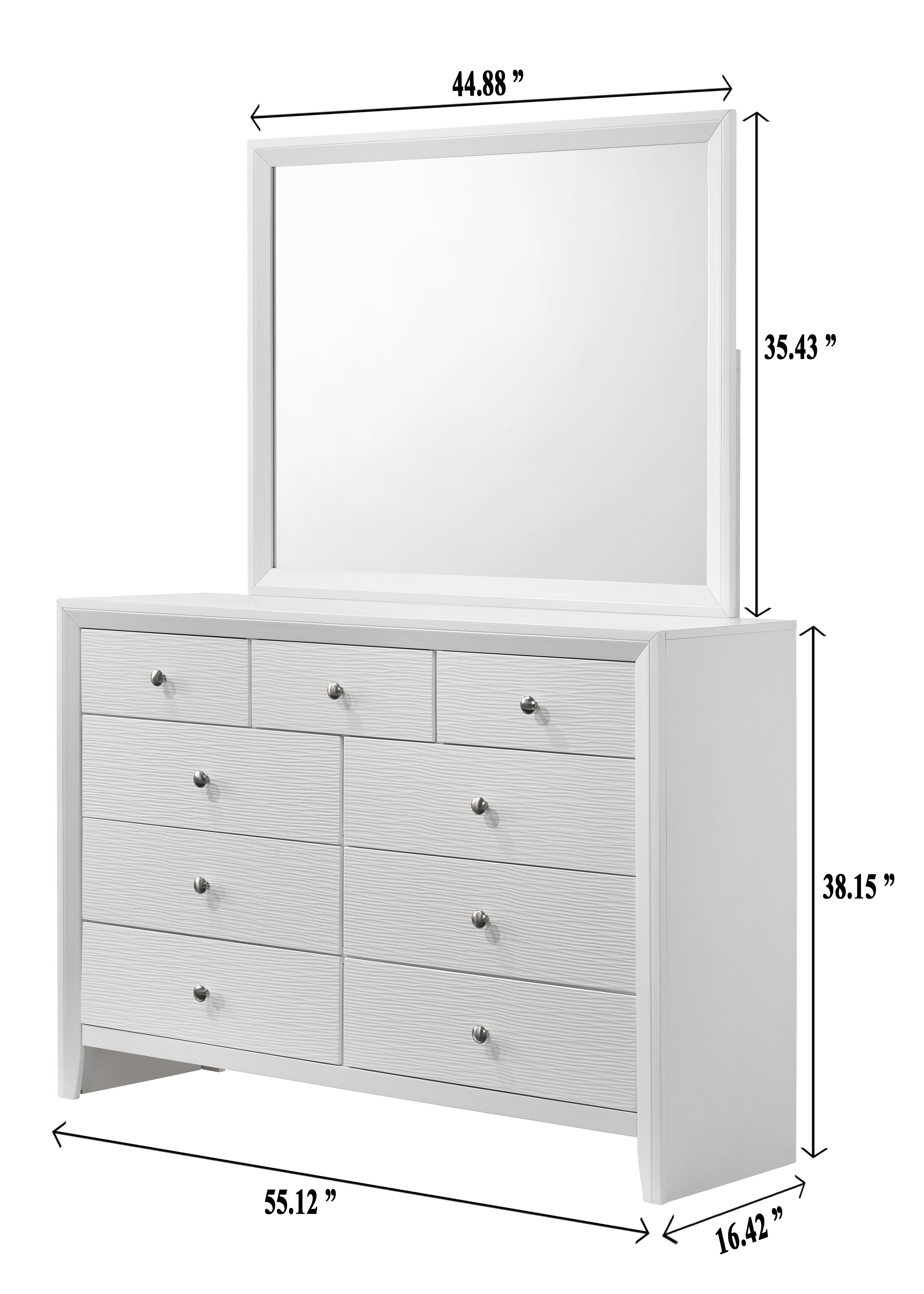 Denker White Panel Bedroom Set - SET | B4712-Q-HBFB | B4712-Q-RAIL | B4710-2 | B4710-4 - Bien Home Furniture &amp; Electronics