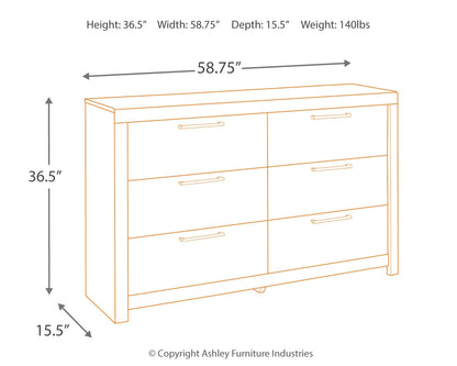 Derekson Full Panel Bed with Dresser in Multi Gray - PKG003301