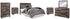 Derekson Full Panel Headboard Bed with Mirrored Dresser, Chest and 2 Nightstands in Multi Gray - PKG003520