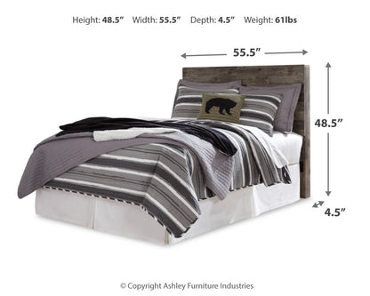 Derekson Full Panel Headboard Bed with Mirrored Dresser, Chest and Nightstand in Multi Gray - PKG003480