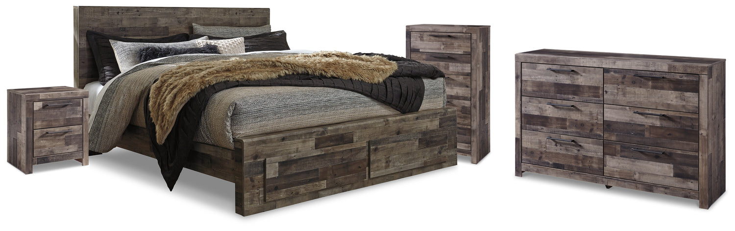 Derekson King Panel Bed, Dresser, Chest and Nightstand - B200B81