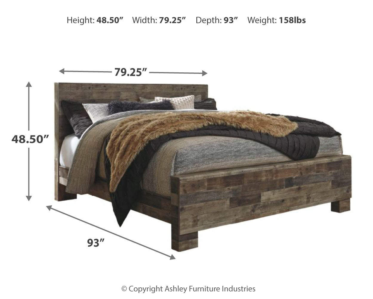 Derekson King Panel Bed with Dresser in Multi Gray - PKG003276