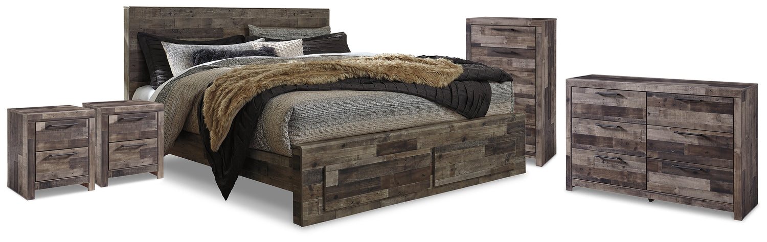 Derekson King Storage Bed, Dresser, Chest and 2 Nightstands - B200B80