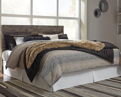 Derekson Multi Gray King Panel Headboard, Dresser, Mirror and Nightstand - B200B47
