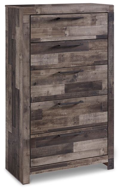 Derekson Multi Gray Queen Panel Headboard, Dresser, Chest and Nightstand - B200B56