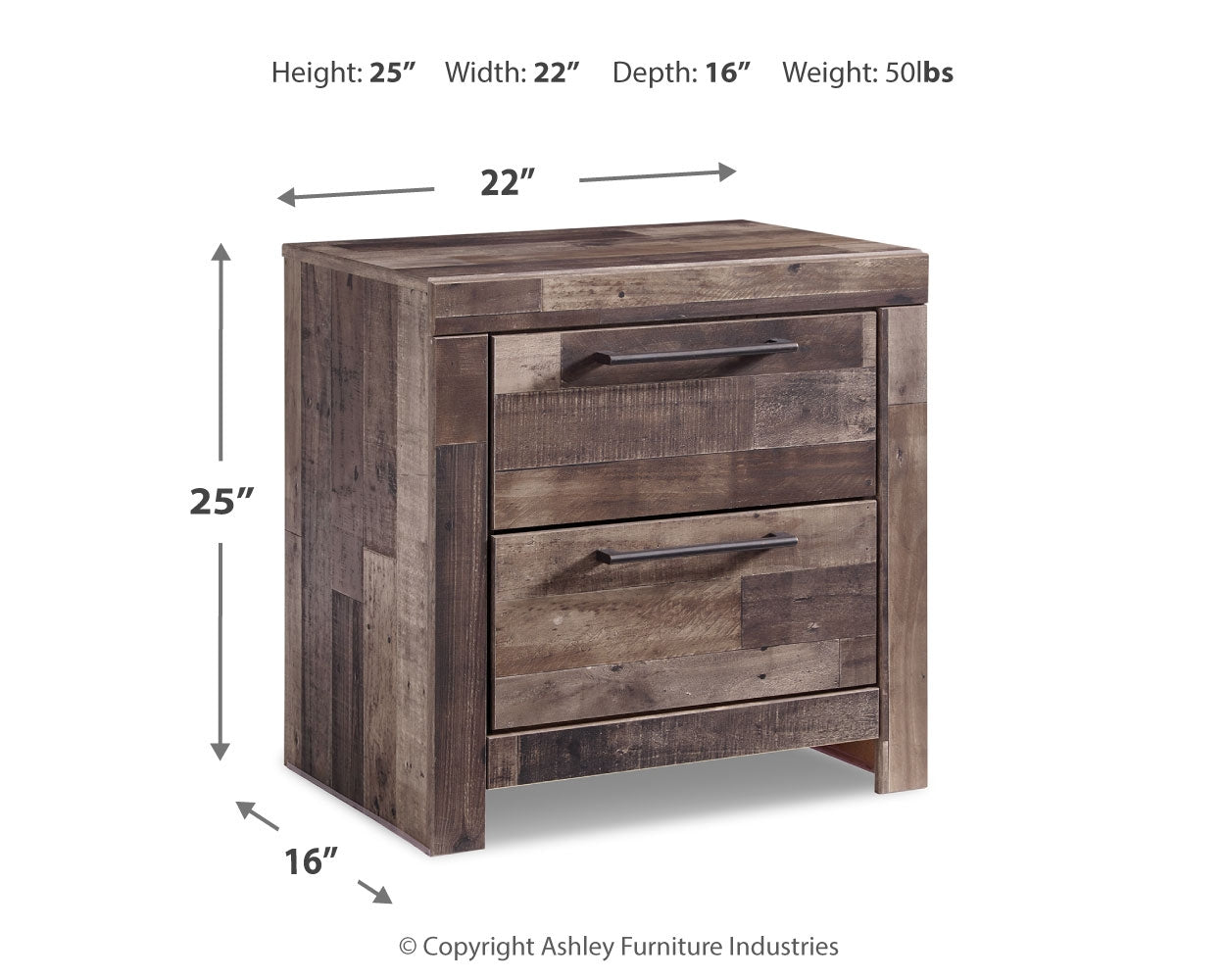 Derekson Multi Gray Queen Panel Headboard, Dresser, Chest and Nightstand - B200B56