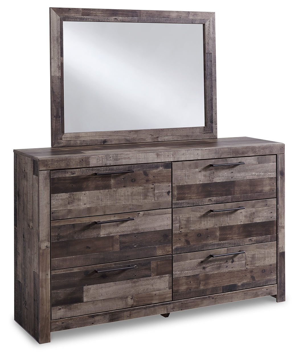 Derekson Multi Gray Queen Panel Headboard, Dresser, Mirror and Nightstand - B200B45