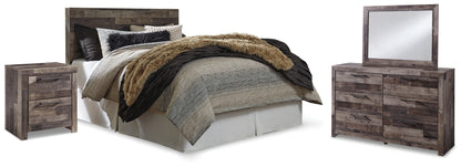 Derekson Multi Gray Queen Panel Headboard, Dresser, Mirror and Nightstand - B200B45