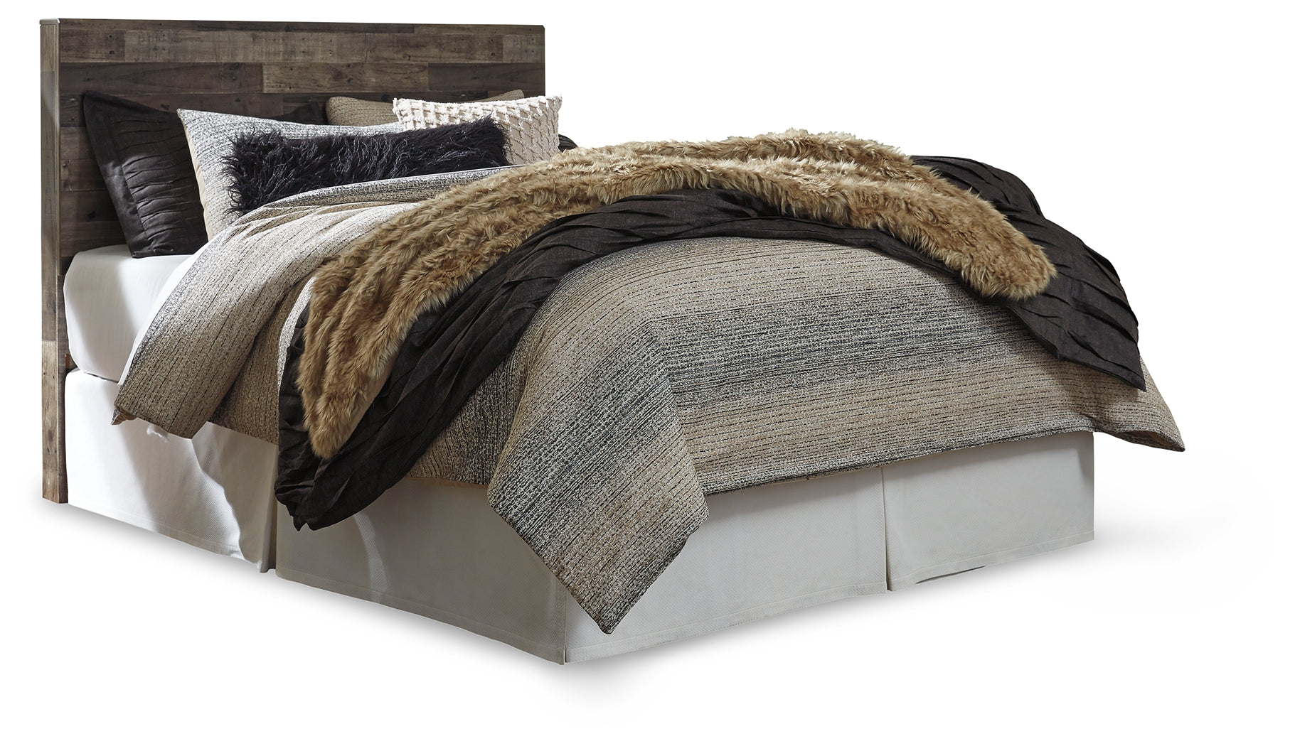 Derekson Multi Gray Queen Panel Headboard, Dresser, Mirror and Nightstand - B200B45