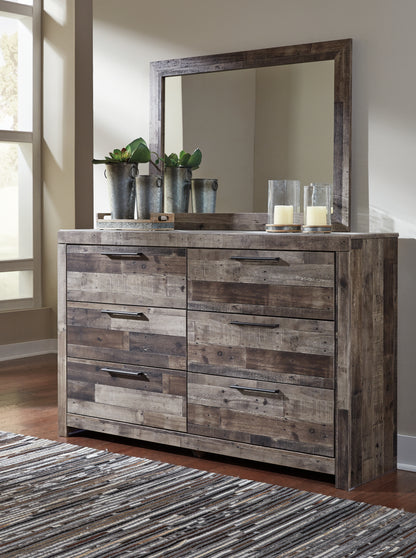 Derekson Multi Gray Queen Panel Headboard, Dresser, Mirror and Nightstand - B200B45