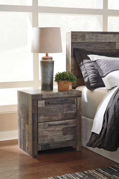 Derekson Multi Gray Queen Panel Headboard, Dresser, Mirror and Nightstand - B200B45