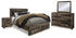 Derekson Multi Gray Queen Panel Storage Bed, Dresser, Mirror and 2 Nightstands - B200B49