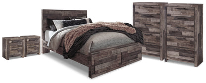 Derekson Multi Gray Queen Storage Bed, 2 Chests and 2 Nightstands - B200B71