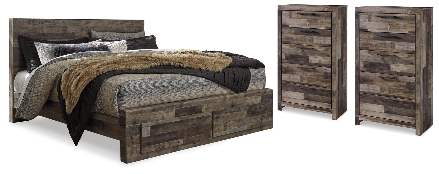 Derekson Multi Gray Queen Storage Bed and 2 Chests - B200B67