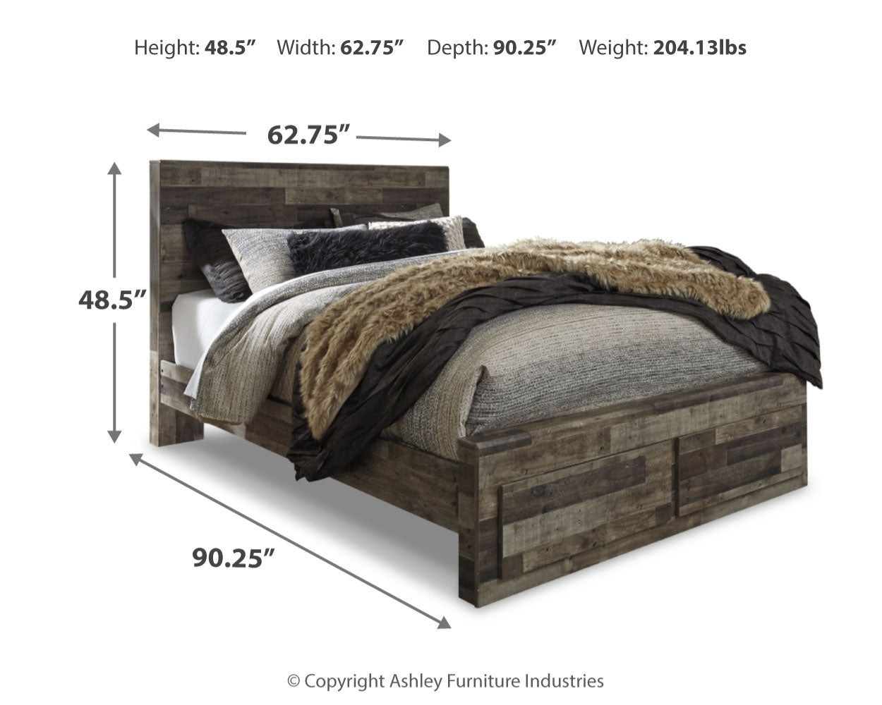 Derekson Multi Gray Queen Storage Bed and 2 Chests - B200B67