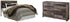 Derekson Queen/Full Panel Headboard Bed with Dresser in Multi Gray from Ashley - Luna Furniture