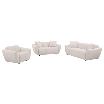 Destino 3-piece Chenille Splayed Arm Sofa Set Greige - 509301-S3