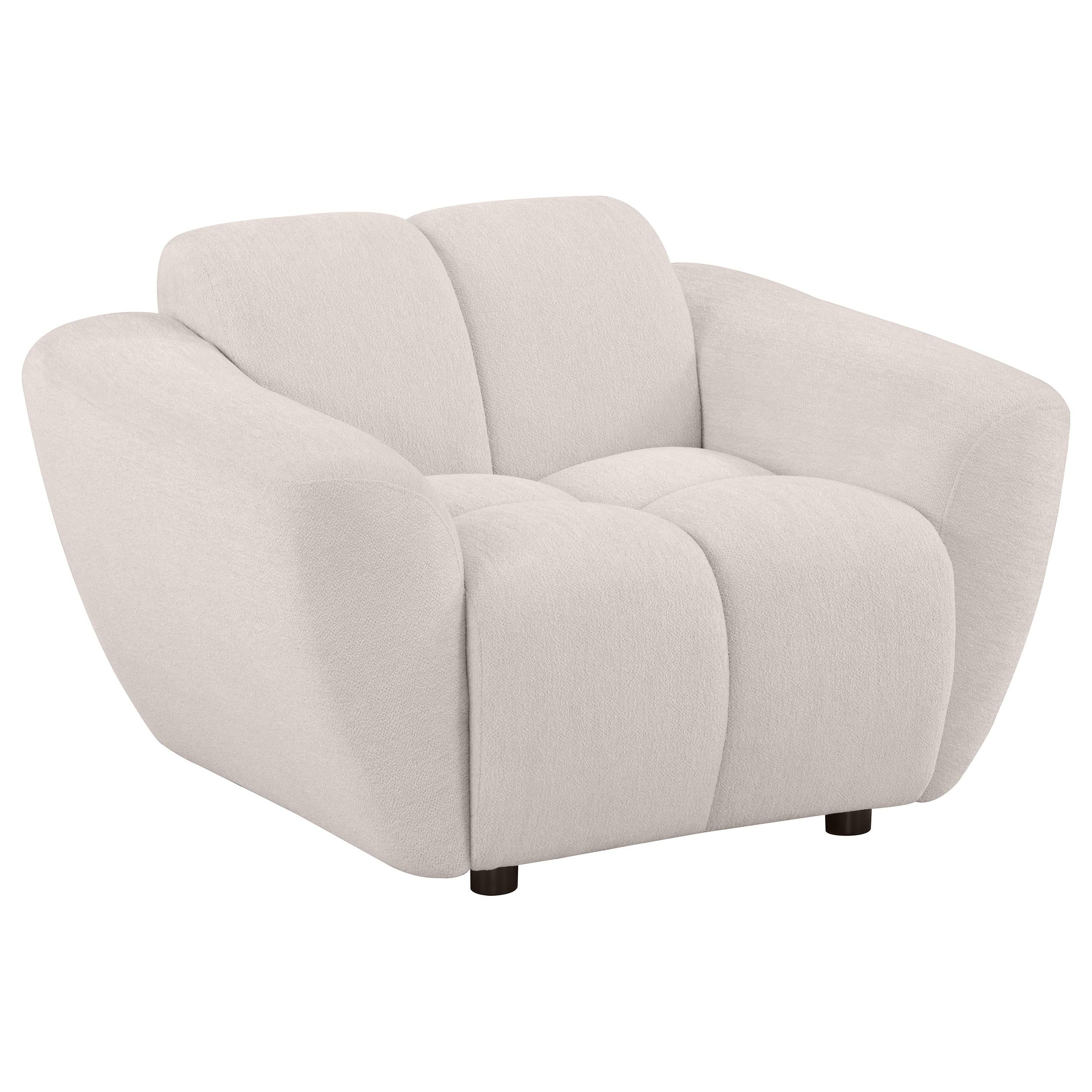 Destino Chenille Upholstered Splayed Arm Accent Chair Greige - 509303