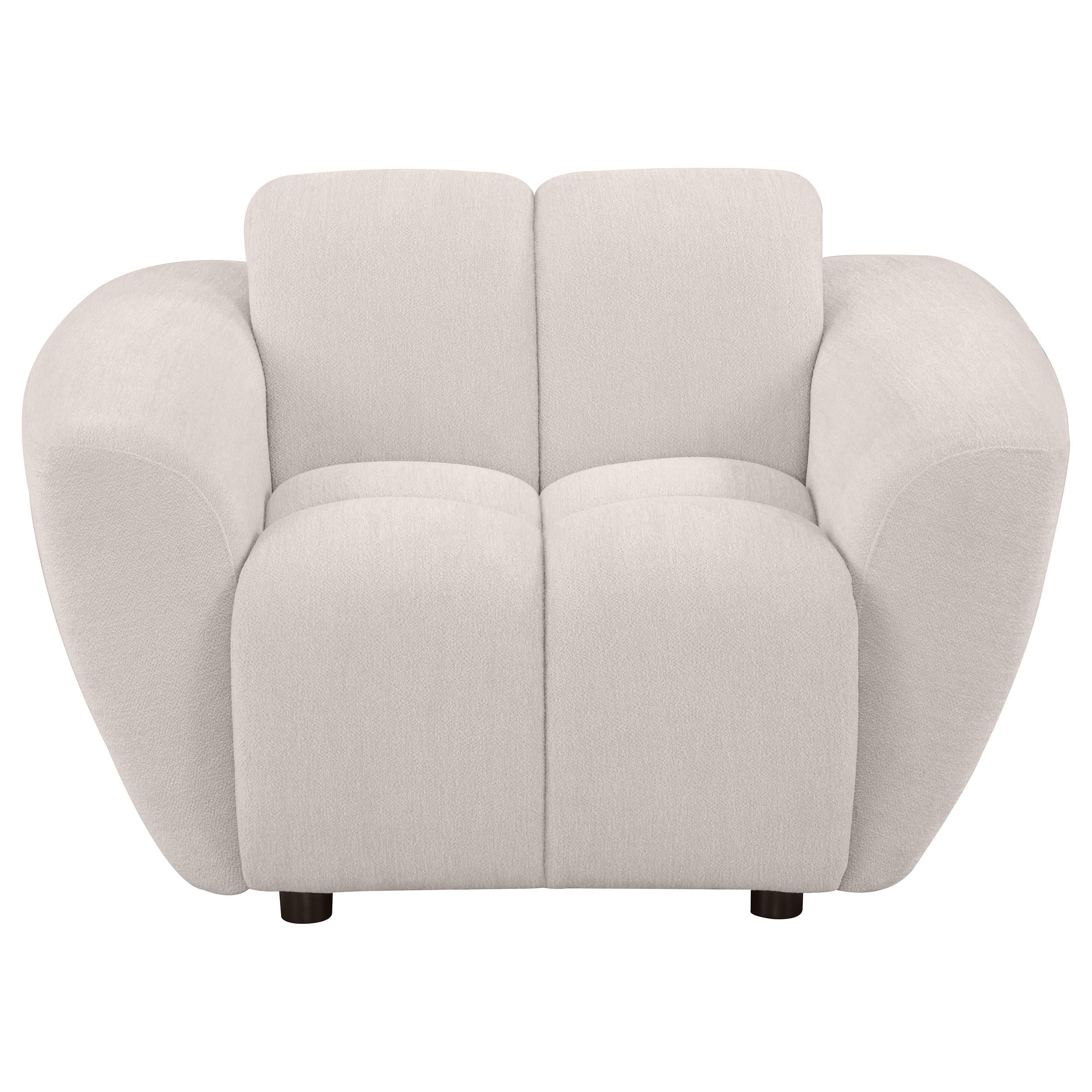 Destino Chenille Upholstered Splayed Arm Accent Chair Greige - 509303
