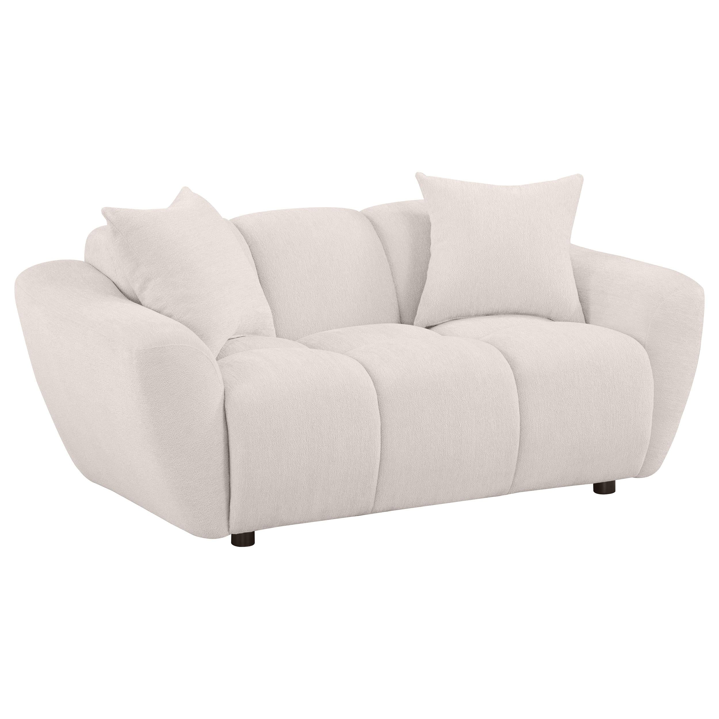 Destino Chenille Upholstered Splayed Arm Loveseat Greige - 509302