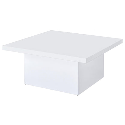 Devar 2-piece Square Coffee End Table Set White High Gloss - 710898-S2