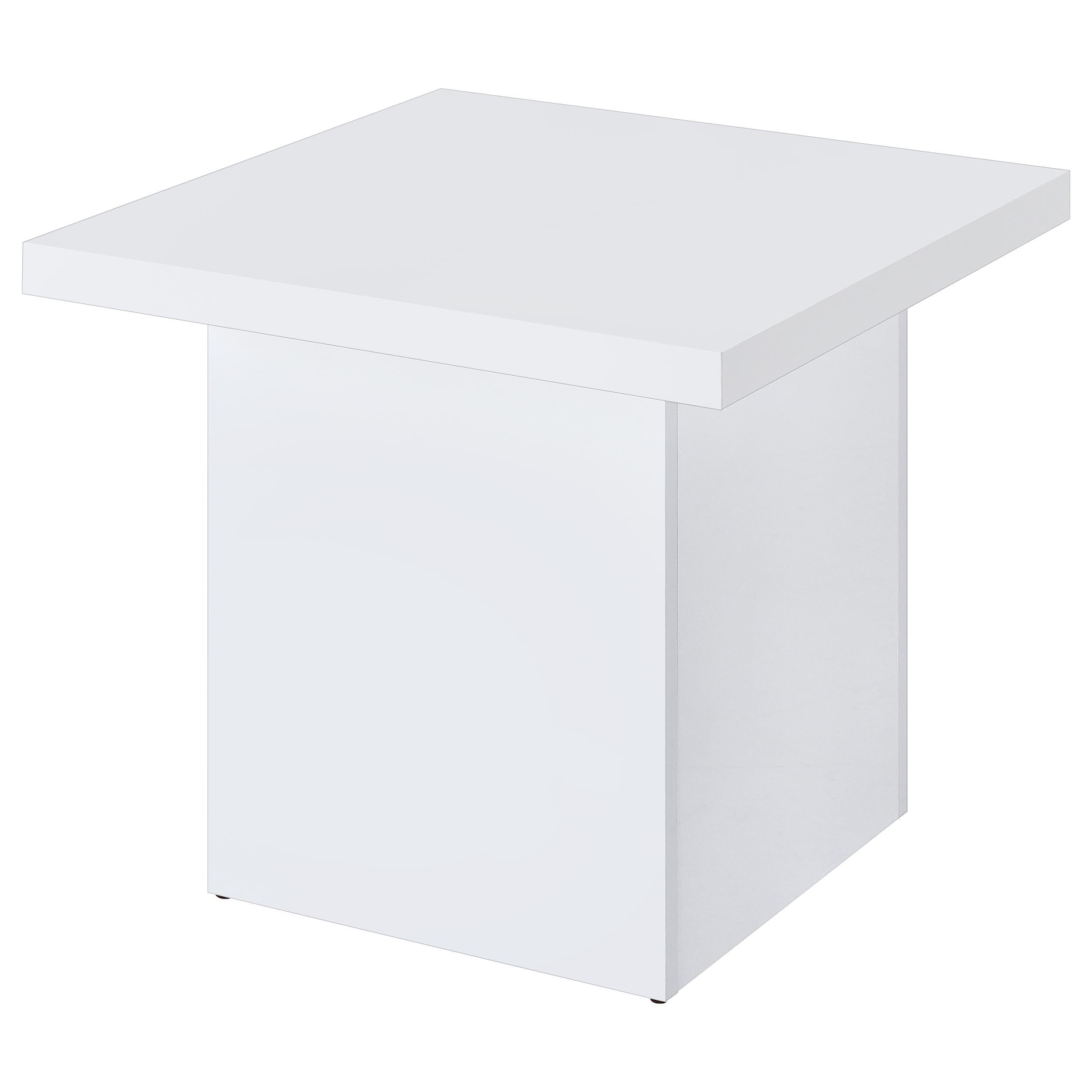 Devar 2-piece Square Coffee End Table Set White High Gloss - 710898-S2