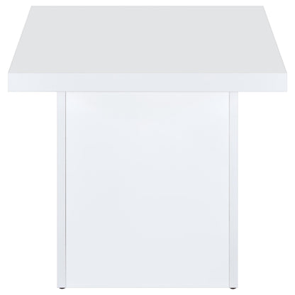 Devar 2-piece Square Coffee End Table Set White High Gloss - 710898-S2