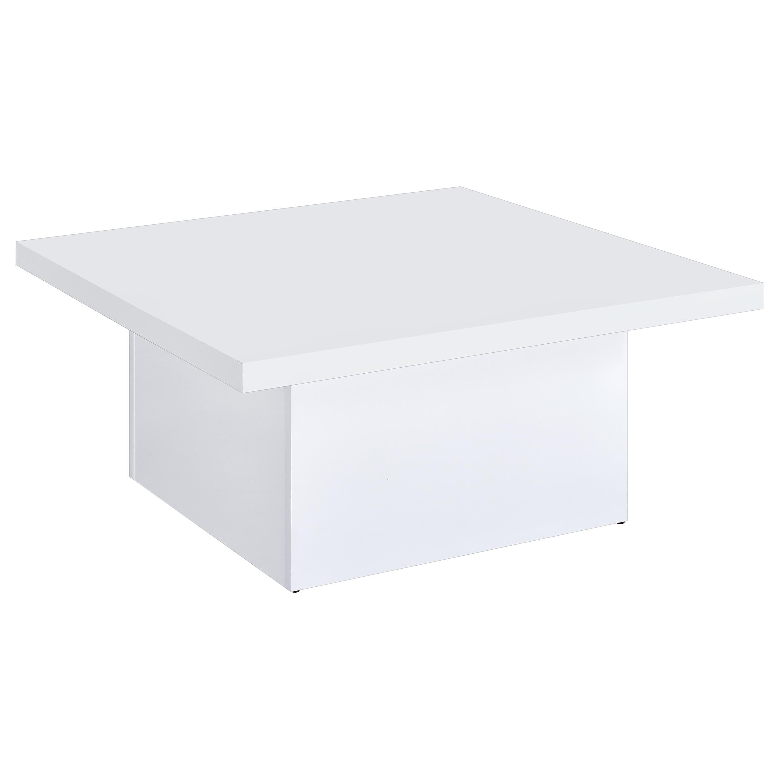 Devar 2-piece Square Coffee End Table Set White High Gloss - 710898-S2