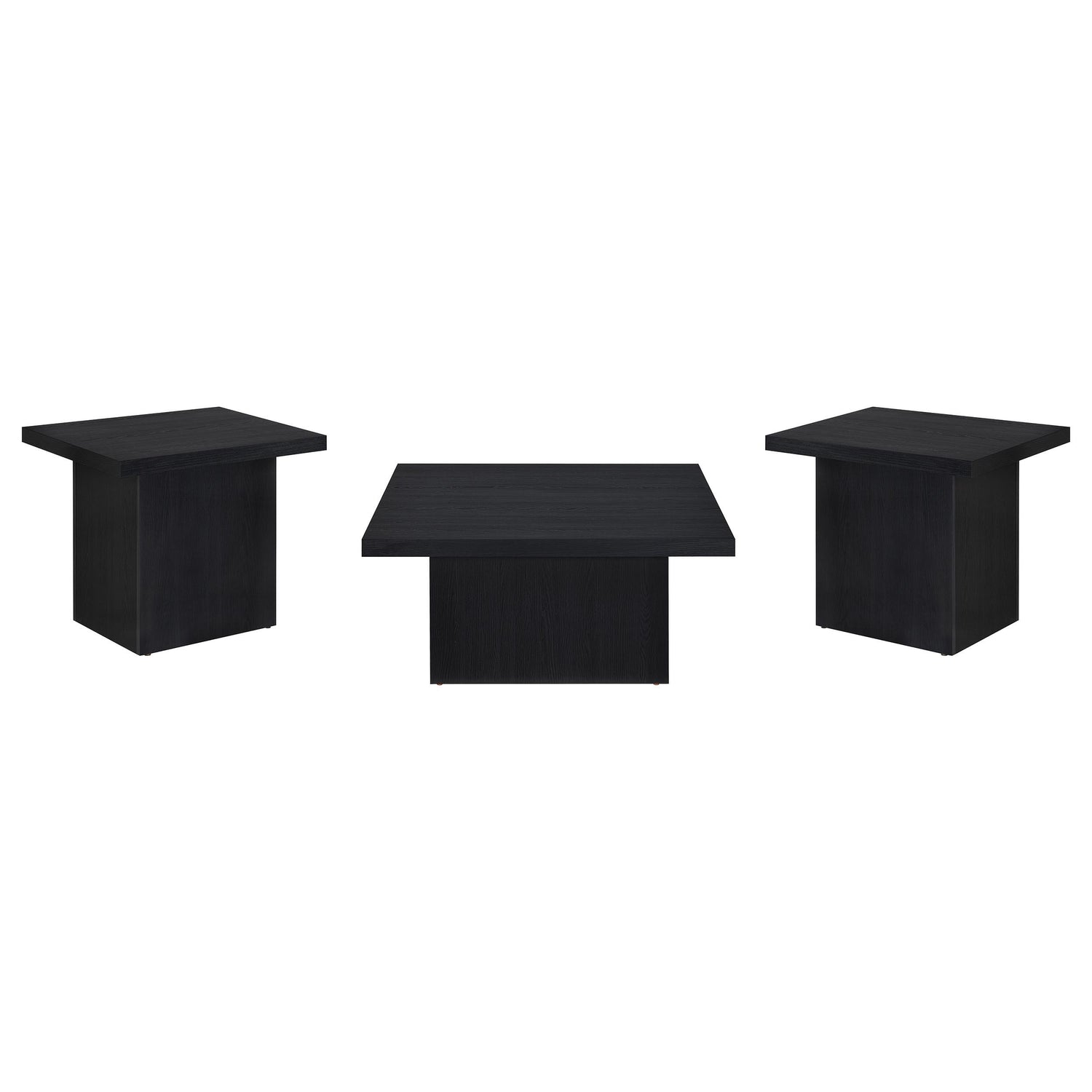 Devar 3-piece Square Cocktail Coffee End Table Set Black - 706408-S3