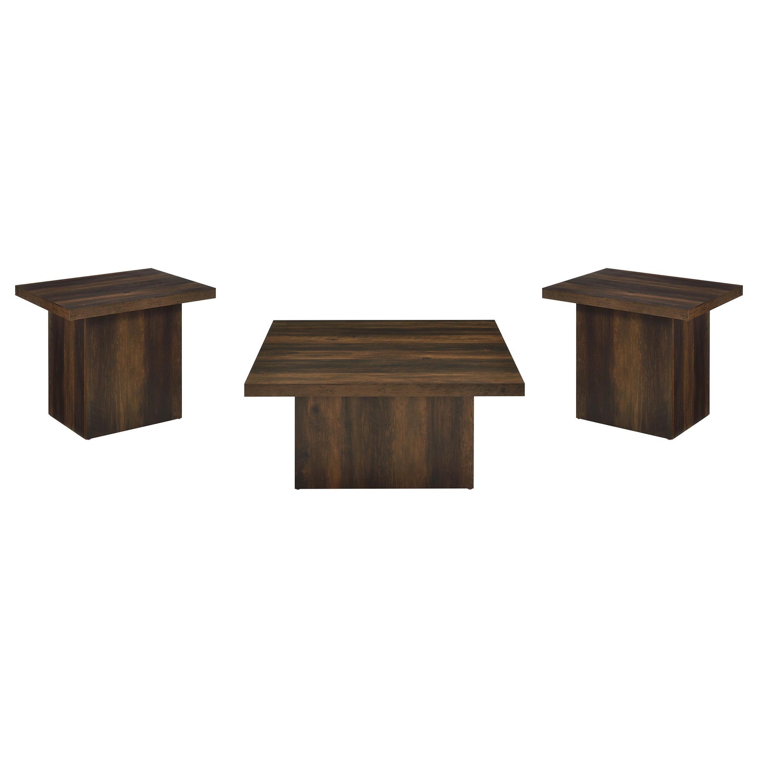 Devar 3-piece Square Coffee and End Table Set Dark Pine - 710888-S3