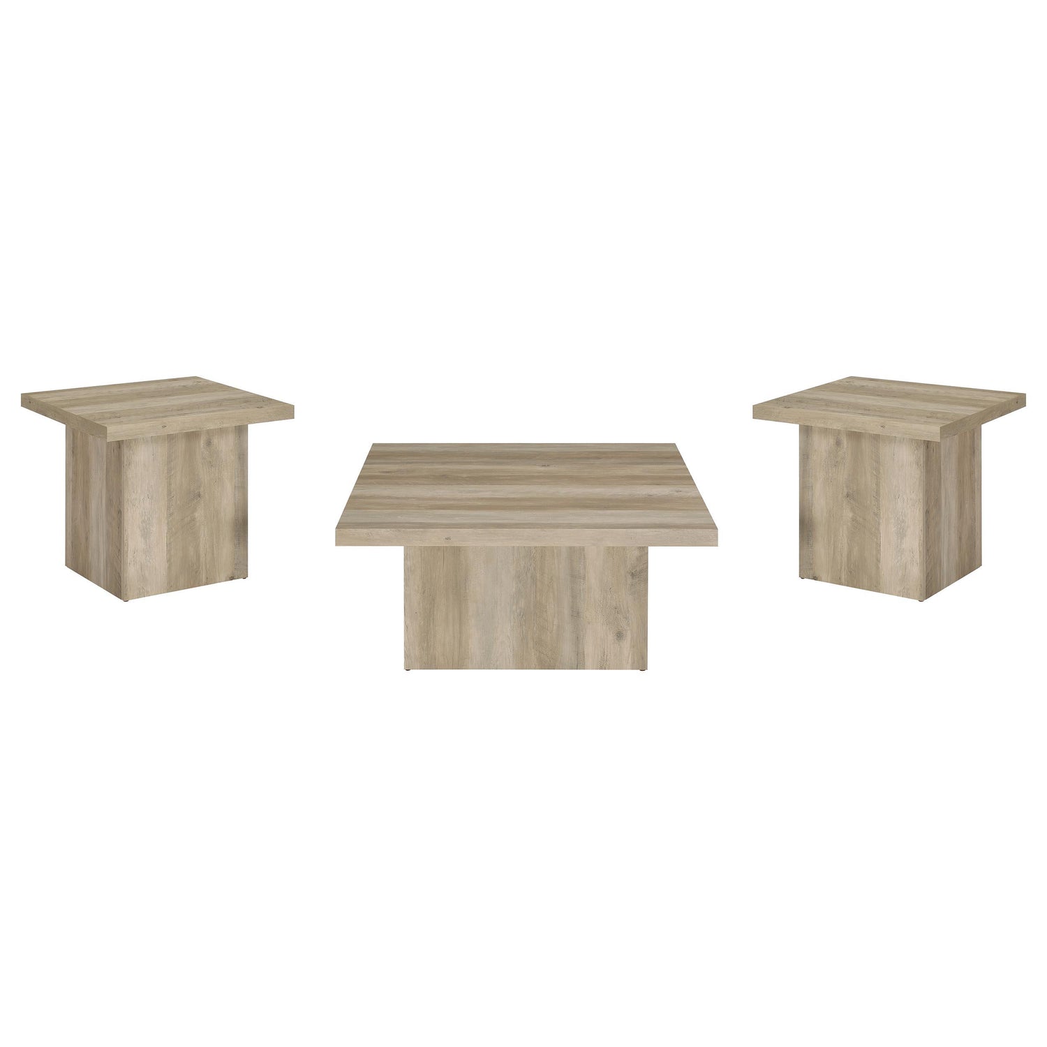 Devar 3-piece Square Coffee End Table Set Distressed Pine - 710878-S3