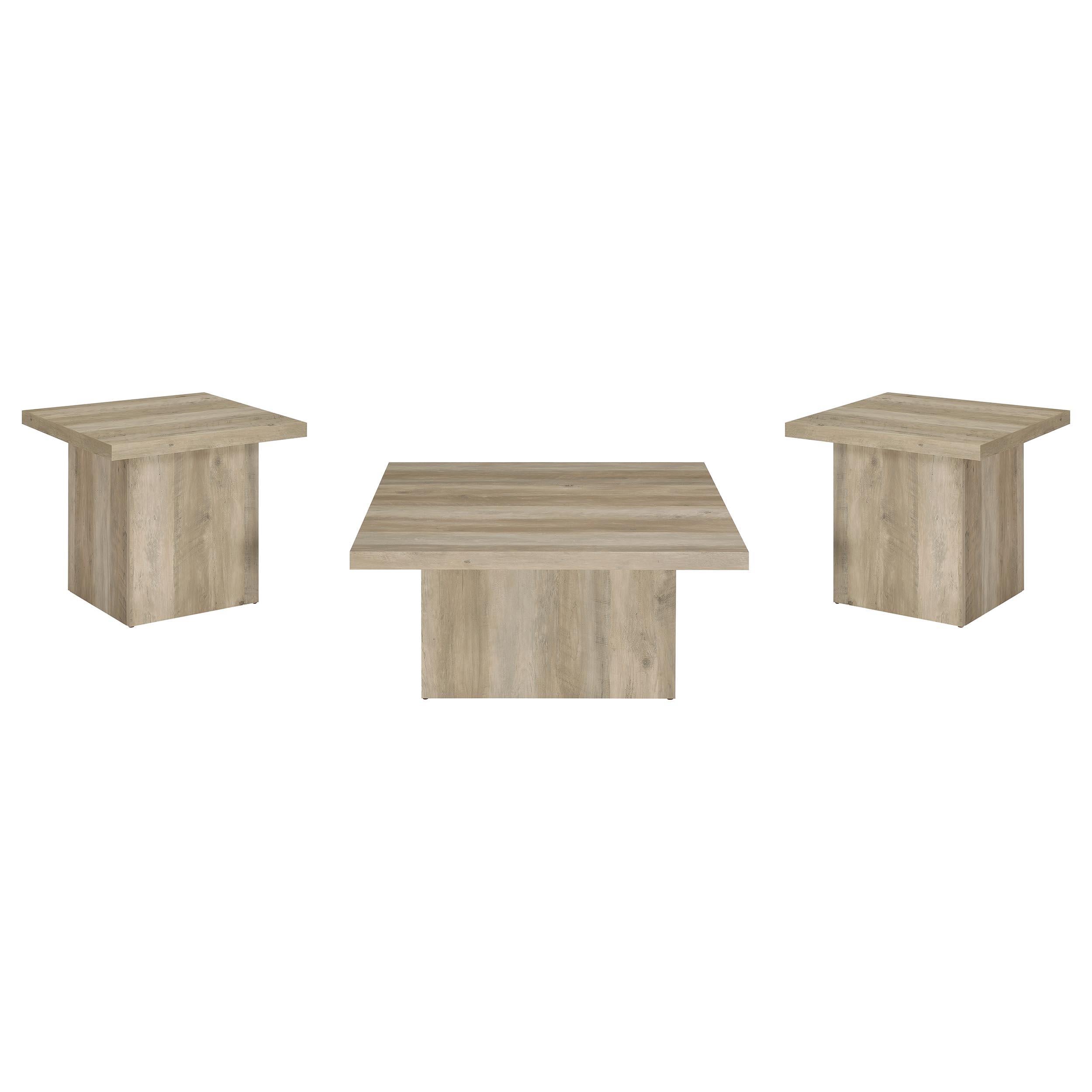 Devar 3-piece Square Coffee End Table Set Distressed Pine - 710878-S3