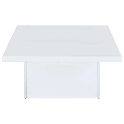 Devar 3-piece Square Coffee End Table Set White High Gloss - 710898-S3