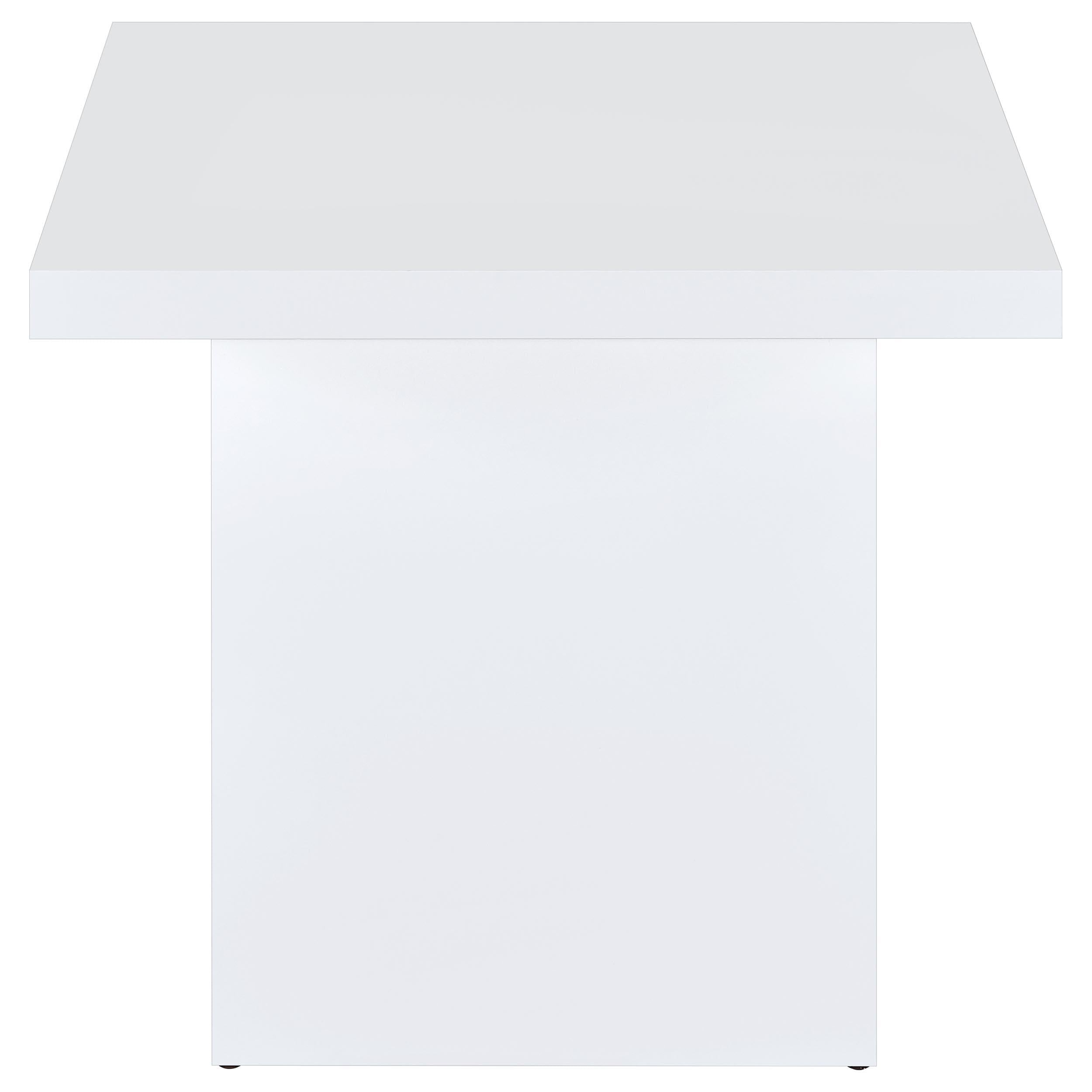 Devar 3-piece Square Coffee End Table Set White High Gloss - 710898-S3