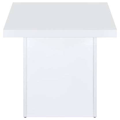 Devar 3-piece Square Coffee End Table Set White High Gloss - 710898-S3