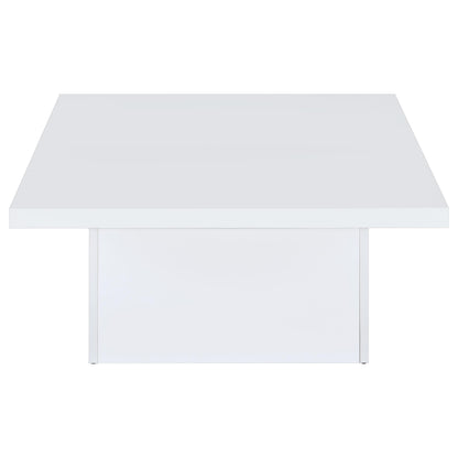 Devar Square Engineered Wood Coffee Table White High Gloss - 710898