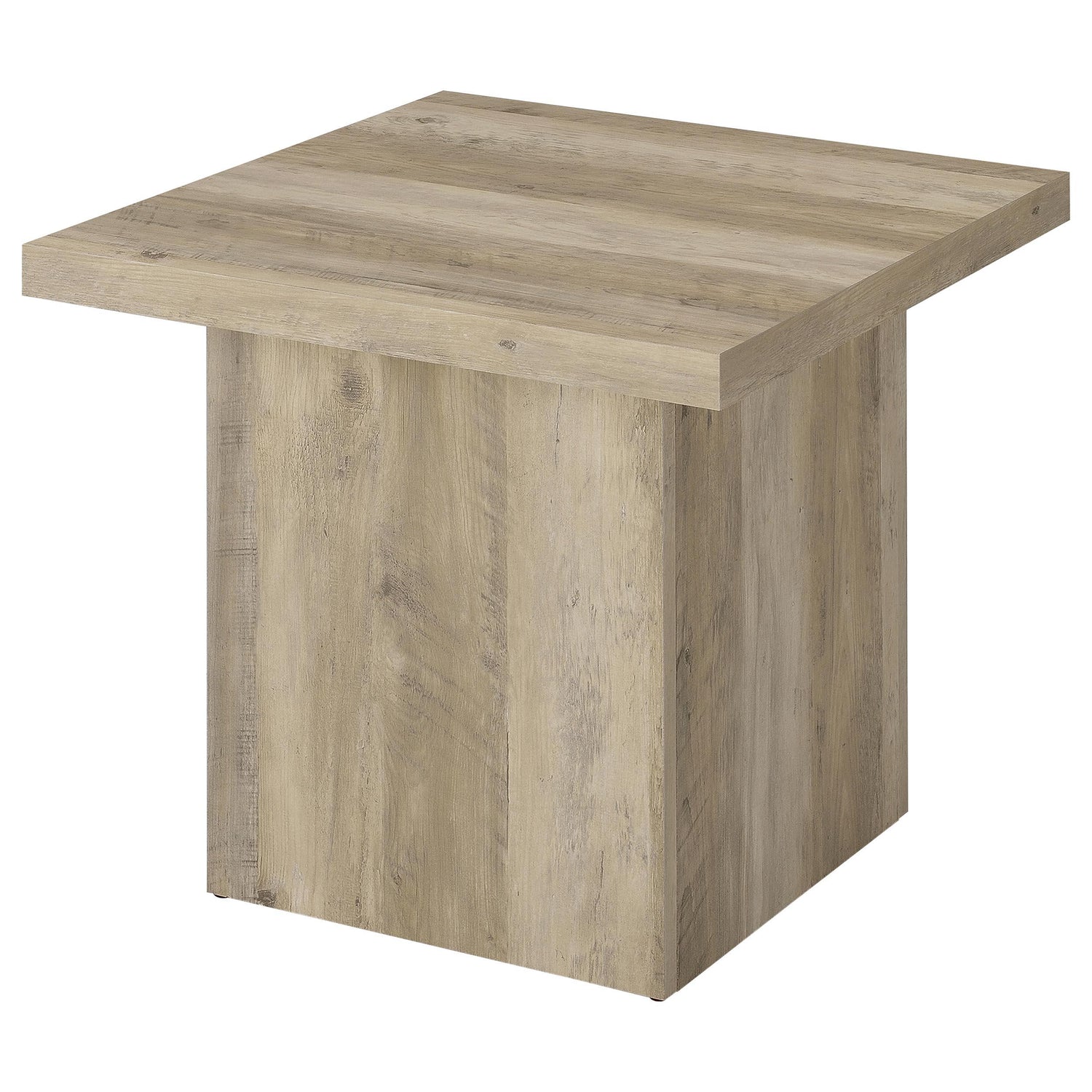 Devar Square Engineered Wood End Table Distressed Pine - 710877