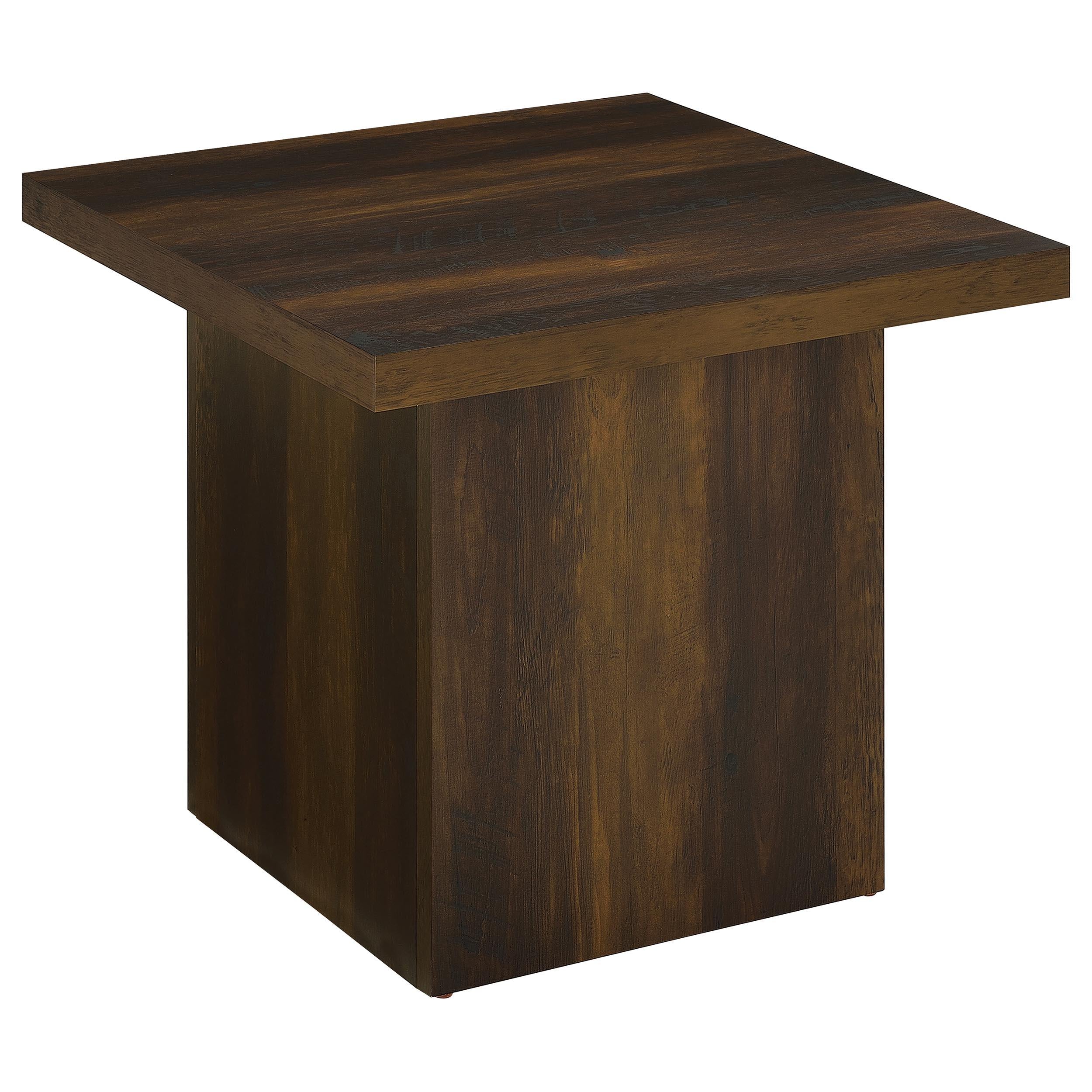 Devar Square Engineered Wood Side End Table Dark Pine - 710887