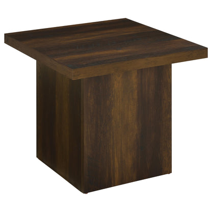 Devar Square Engineered Wood Side End Table Dark Pine - 710887