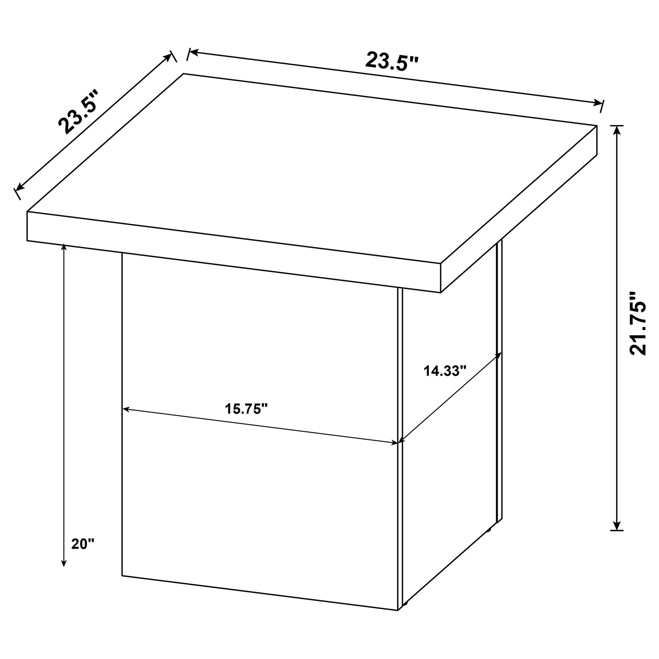 Devar Square Engineered Wood Side End Table Dark Pine - 710887